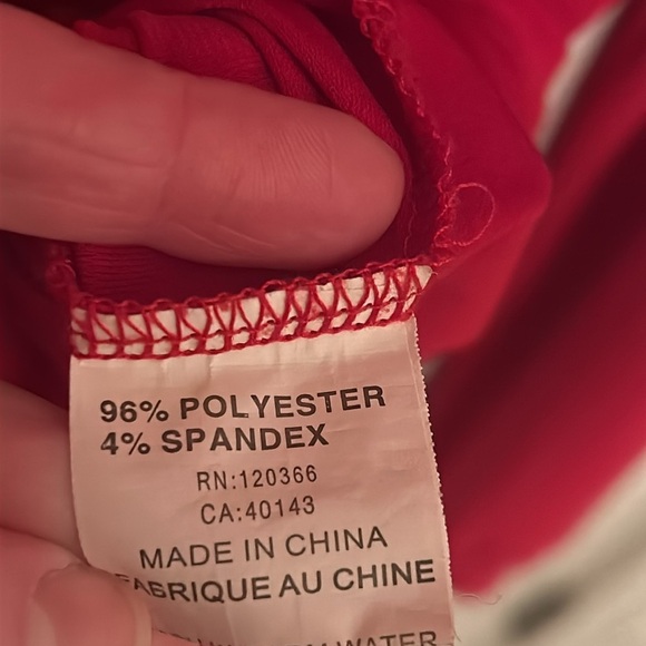 Lavena red rosette faux wrap top, size M - Picture 5 of 8